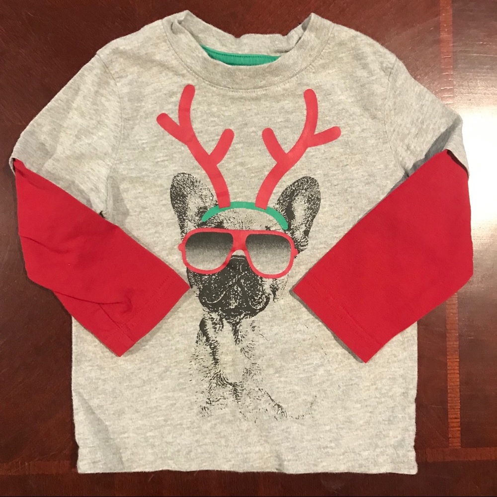 24 month bulldog reindeer shirt! 🎄